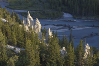 Earth pyramids, Hoodoos in the Bow Valley, Banff National Park, Alberta, Rocky Mountains, Canada,