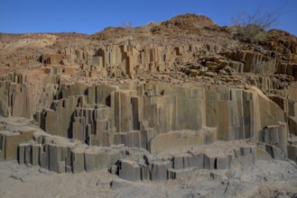 Basalt columns, organ pipes made of basalt, near Twyfelfontein, Kunene region, Namibia, Africa