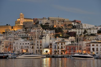 Dalt Vila of Ibiza or Eivissa, evening, Ibiza Town, Ibiza, Balearic Islands, Spain, Europe