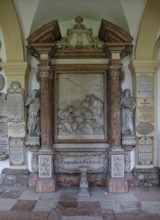 Crypt arcades, grave counters in the arcade of St. Sebastian's Cemetery, Church of St. Peter,