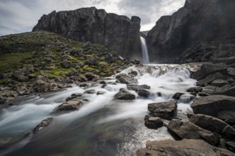 Folaldafoss Waterfall, Öxi Pass, Berufjarðará River, Austurland, Iceland, Europe