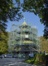 Restoration, Chinese Tower, Munich, Bavaria, Germany, Europe