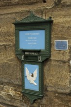 Old mailbox, Basler Dybli, architect Melchior Berri, Basel, Switzerland, Europe