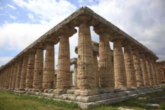 The Basilica, Temple of Hera, in Paestum, Campania, Italy, Europe