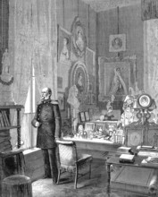 The Study of King William I in the Royal Palace in Berlin, 1869, Germany, Historic, digitally