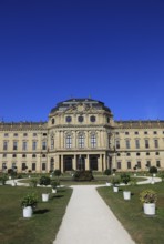 Old town of Würzburg, the Würzburg Residence, view from the courtyard garden, UNESCO World Heritage