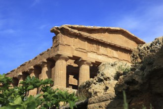 In the Parco Valle dei Templi di Agrigento, Unesco World Heritage Site, remains of the ancient city