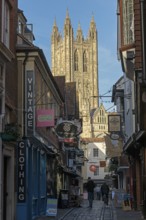 Cathedral tower, Old Town, Canterbury, Kent, England, United Kingdom, Europe