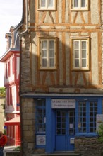 Renovated half-timbered house in the Rue des Orfevres in the old town of Vannes in Brittany.