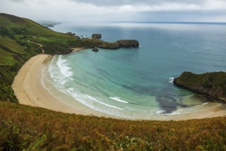 Beach, Playa de Torimbia, near Llanes, Asturias, Asturias, Costa Verde, Northern Spain, Spain,