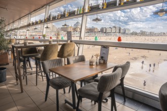 Restaurant overlooking the beach, in the Pier, The Hague, Netherlands