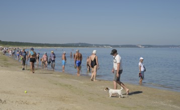 Holidaymaker, sandy beach, Baltic Sea, Swinoujscie, West Pomeranian Voivodeship, Poland, Europe