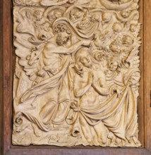 Baptism of Jesus by John the Baptist in the Jordan, relief panel, detail side wing altarpiece,