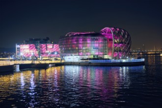 SEOUL, SOUTH KOREA, APRIL 7, 2017: Some Sevit culture complex on artificial floating islands