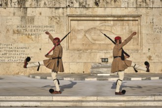 ATHENS, GREECE, MAY 20, 2010: Changing of the presidential guard Evzones in front of the Monument