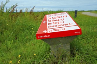 Bicycle signpost, Island of Texel, North Holland, Netherlands