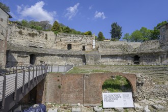 Ruins of the Roman Theatre, Brescia, Province of Brescia, Italy, Europe