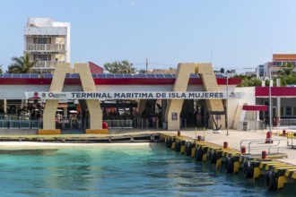 Ferry boat terminal, Isla Mujeres, Caribbean Coast, Cancun, Quintana Roo, Mexico, Central America