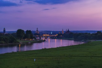 Dresden silhouette seen from the Waldschlösschen Bridge