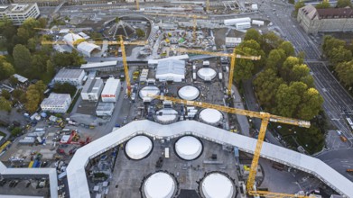 Construction site main station, Stuttgart 21, aerial view, Stuttgart, Baden-Württemberg, Germany,