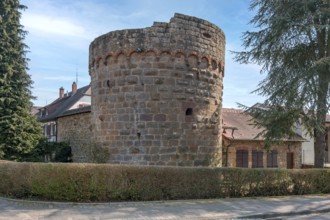 City wall tower, Bad Bergzabern, German Wine Route, Palatinate, Rhineland-Palatinate, Germany,