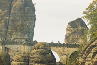 Sunrise in the Basteige area. Bastei Bridge