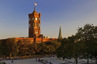 Red City Hall in the evening light, Berlin Mitte, Berlin, Germany, Europe