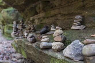 Cairn in Wehlgrund, Saxon Switzerland, Saxony, Germany, Europe