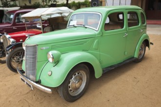 CHENNAI, INDIA, JULY 24: Ford Prefect 1952 (retro vintage car) on Heritage Car Rally 2011 of Madras