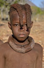 Himba girl, portrait, Okongwati, Kaokoland, Kunene, Namibia, Africa