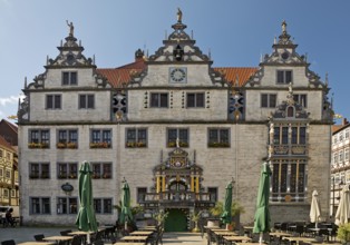 Münden Town Hall in the Weser Renaissance style, Hann. Münden or Hannoversch Münden, Lower Saxony,