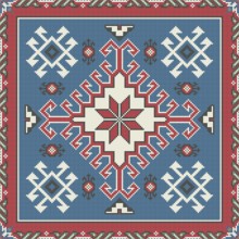 Traditional Georgian folk art embroidery vector pattern