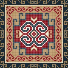 Traditional Georgian folk art embroidery vector pattern