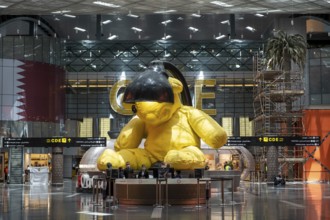 Sculpture Lamp Bear by urs fisherman, Duty free area, Hamad international airport, Doha, Qatar,