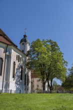 Pilgrimage church, Wieskirche, Steingaden, Romantic Road, Pfaffenwinkel, Upper Bavaria, Bavaria,