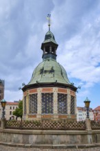 Old historical water art in the style of the Dutch Renaissance, Market Square Old Town Wismar,