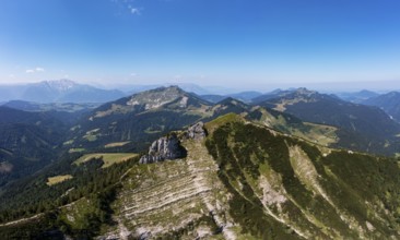 Drone shot, mountain landscape, summit massif of the Regenspitz, Osterhorngruppe, Salzkammergut,