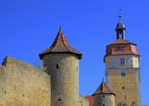 Part of the old town wall and towers, Mainbernheim, Lower Franconia, Germany, Europe