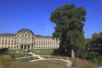 Old town of Würzburg, the Würzburg Residence, view from the courtyard garden, UNESCO World Heritage