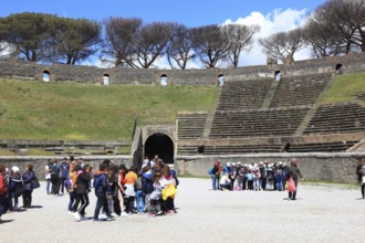 The theatre, Pompeii, ancient city in Campania on the Gulf of Naples, buried during the eruption of