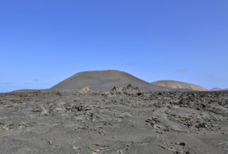 Mountain range with volcanoes in Timanfaya National Park, Lanzarote, Canary Islands, Spain, Europe