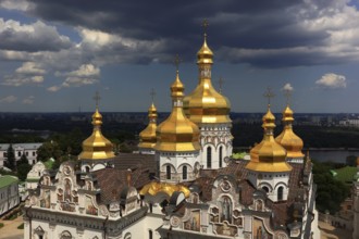 View of the Uspensky Cathedral and the monastery complex of the Kiev Cave Monastery, Holy Mary of