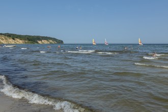 Sailing boats, Nordperd, Südstrand, Göhren, Rügen Island, Mecklenburg-Western Pomerania, Germany,