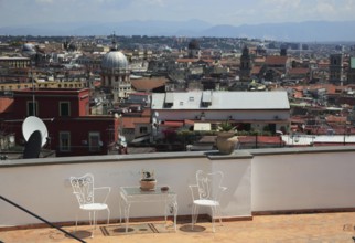 View from Castel Sant' Elmo of the old town of Naples, Campania, Italy, Europe