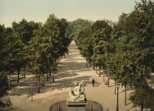 The Cours Dajot, Brest, France, c. 1890, Historic, digitally enhanced reproduction of a photochrome