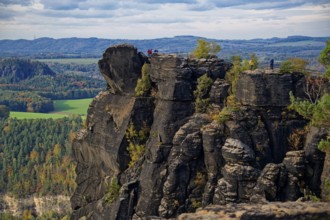 Viewing platform on the Lilienstein, Saxon Switzerland, Elbe Sandstone Mountains, Saxony, Germany,