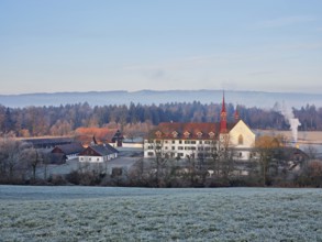 Morning atmosphere, Frauenthal Monastery, Hagendorn, Canton Zug, Switzerland, Europe