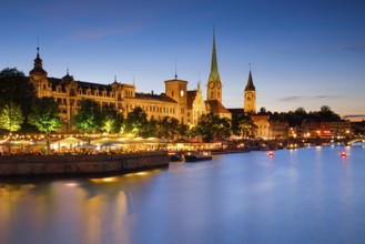 Fraumünster and St. Peter Church, Zurich, Switzerland, Europe