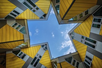 ROTTERDAM, NETHERLANDS, MAY 11, 2017: Cube houses, innovative cube-shaped houses designed by