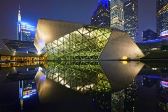 GUANGZHOU, CHINA, APRIL 27, 2018: Guangzhou Opera House designed by famous Iraqi architect